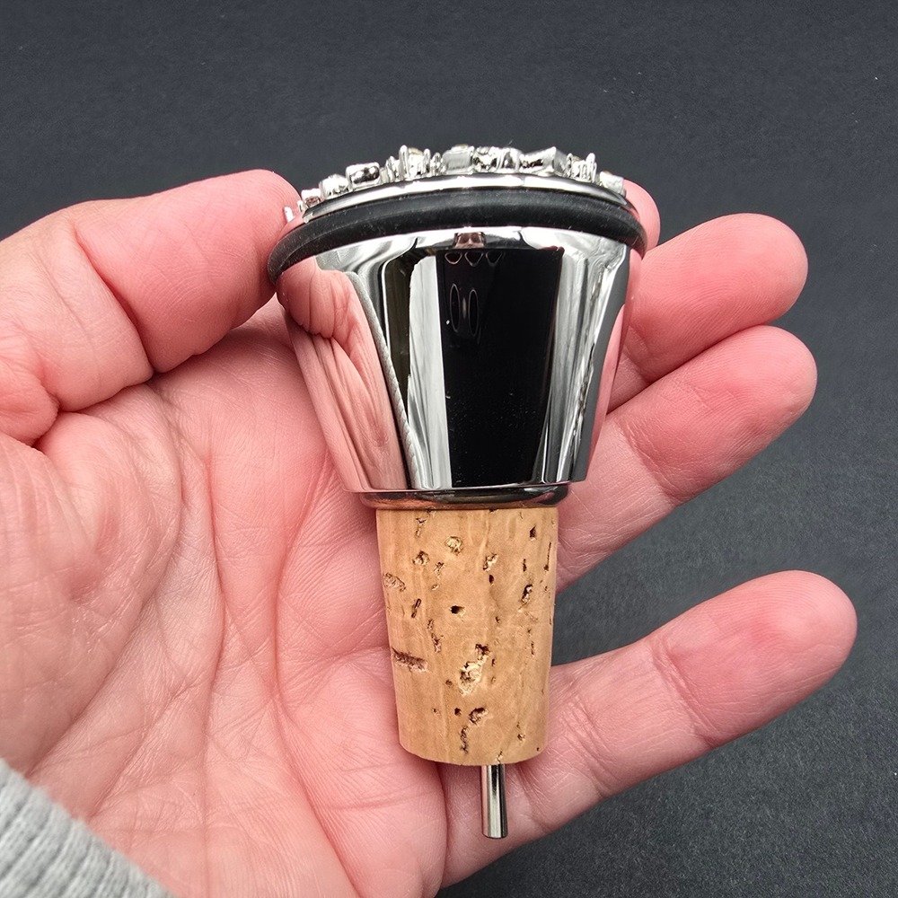 St John Home Crystal Snowflake Wine Bottle Stopper Silver Tone Holiday w box - Picture 11 of 11